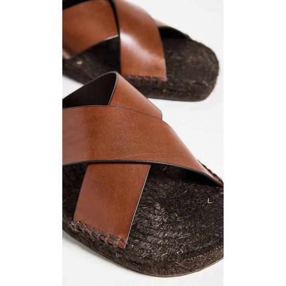 NEW CASTANER men\'s kevin leather slip on sandal in marron chocolate main image 6